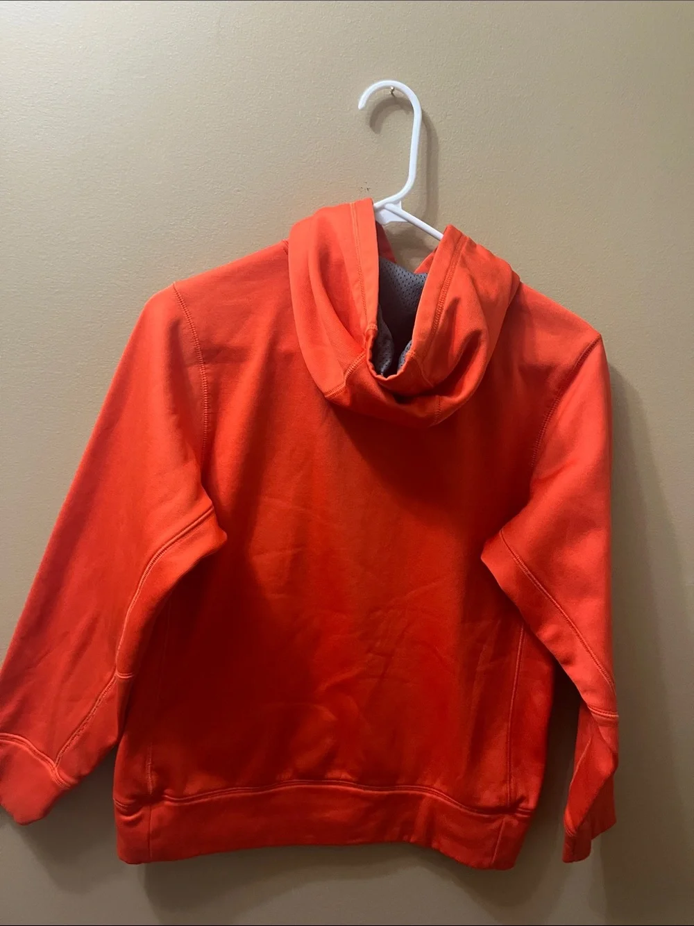 Nike Kids Bright Orange Hoodie with Dark Gray Football Logo